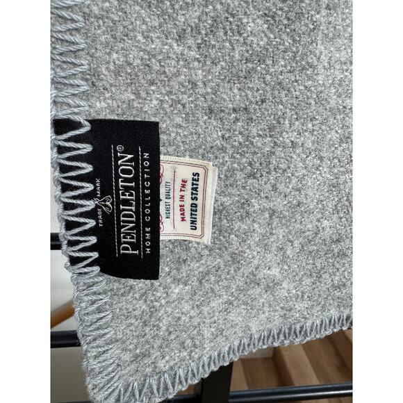 Pendleton Home 100% Wool Blanket – Gray – 64" x 92" – Like New - Picture 2 of 10
